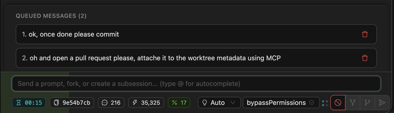 Queued messages in conversation